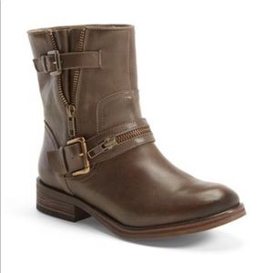 Women's Treasure & Bond Genuine Leather Moto Boots Brown